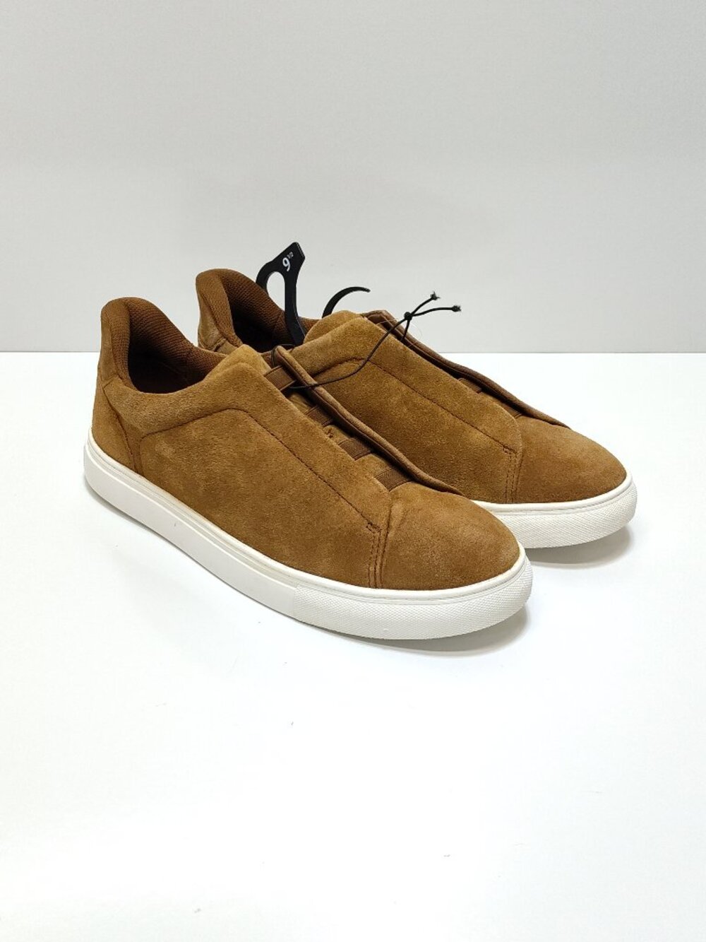 George Gore Slip On Cognac Suede Leather Sneakers Secure Fit Men Size 9.5 NWOT